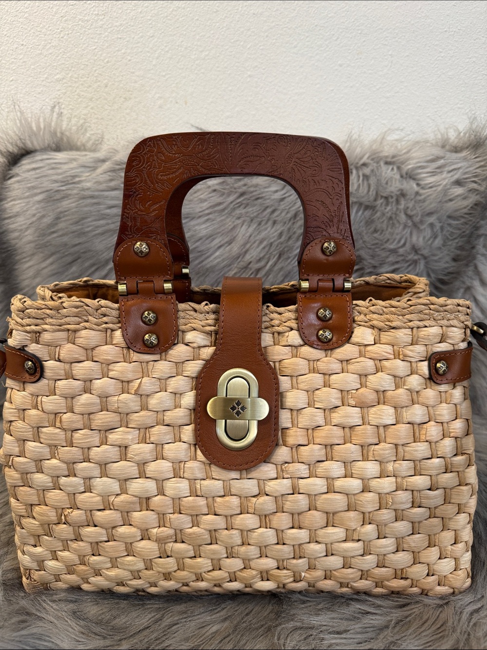 Patricia Nash Tote with Brown Leather Trim